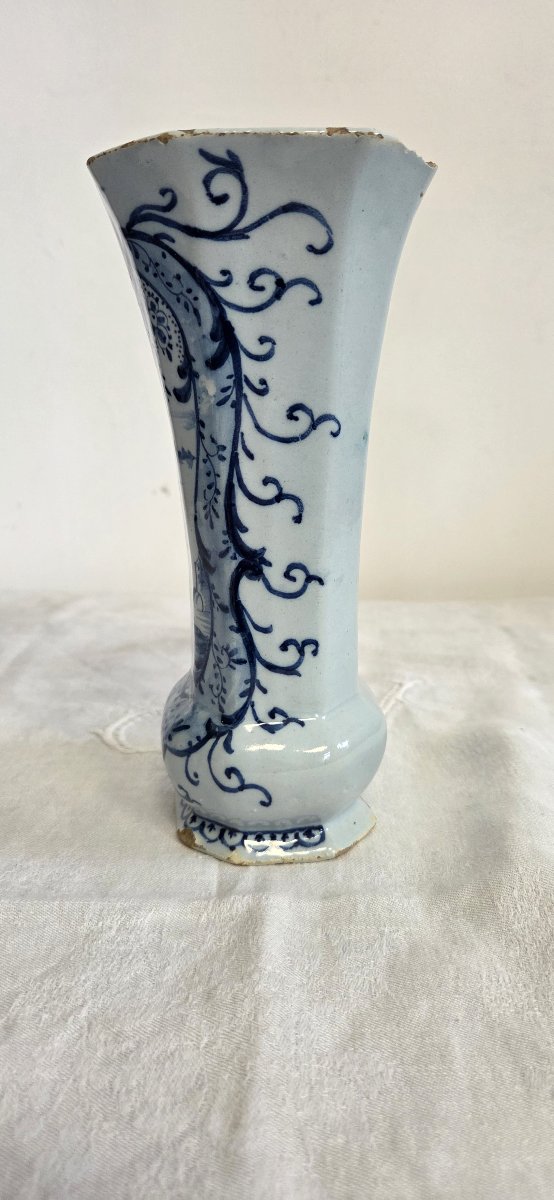Vase cornet en faïence de Delft - XVIIIème-photo-2