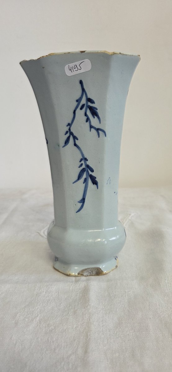 Vase cornet en faïence de Delft - XVIIIème-photo-3