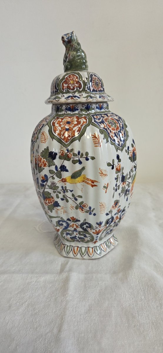 19th-century Desvres Earthenware Covered Jar-photo-2