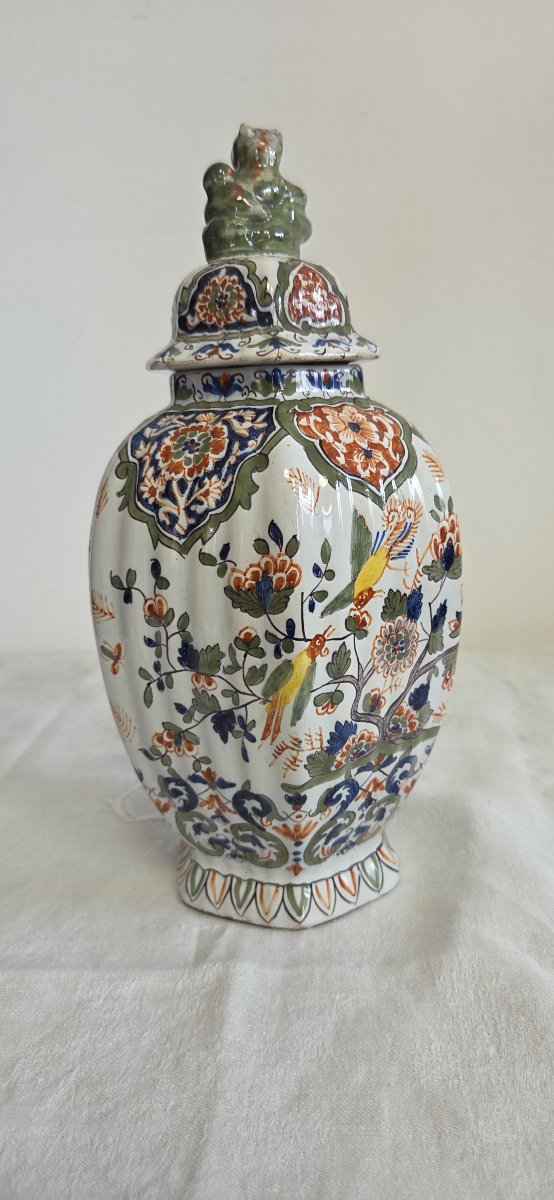 19th-century Desvres Earthenware Covered Jar-photo-3