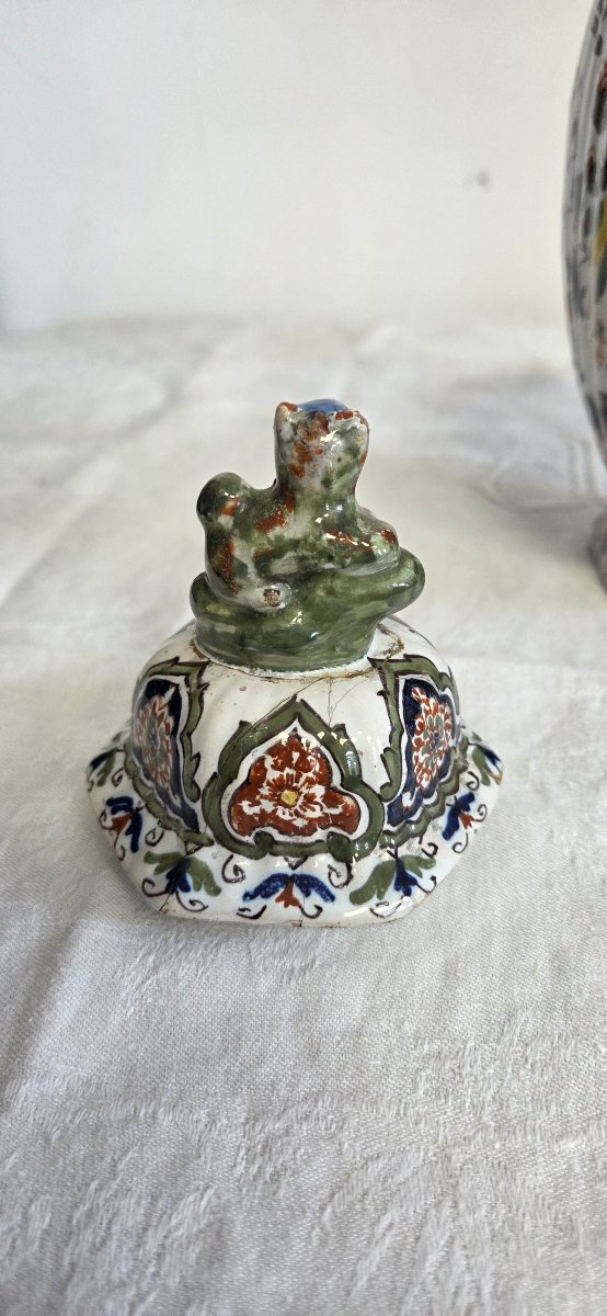 19th-century Desvres Earthenware Covered Jar-photo-2