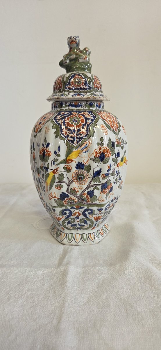 19th-century Desvres Earthenware Covered Jar