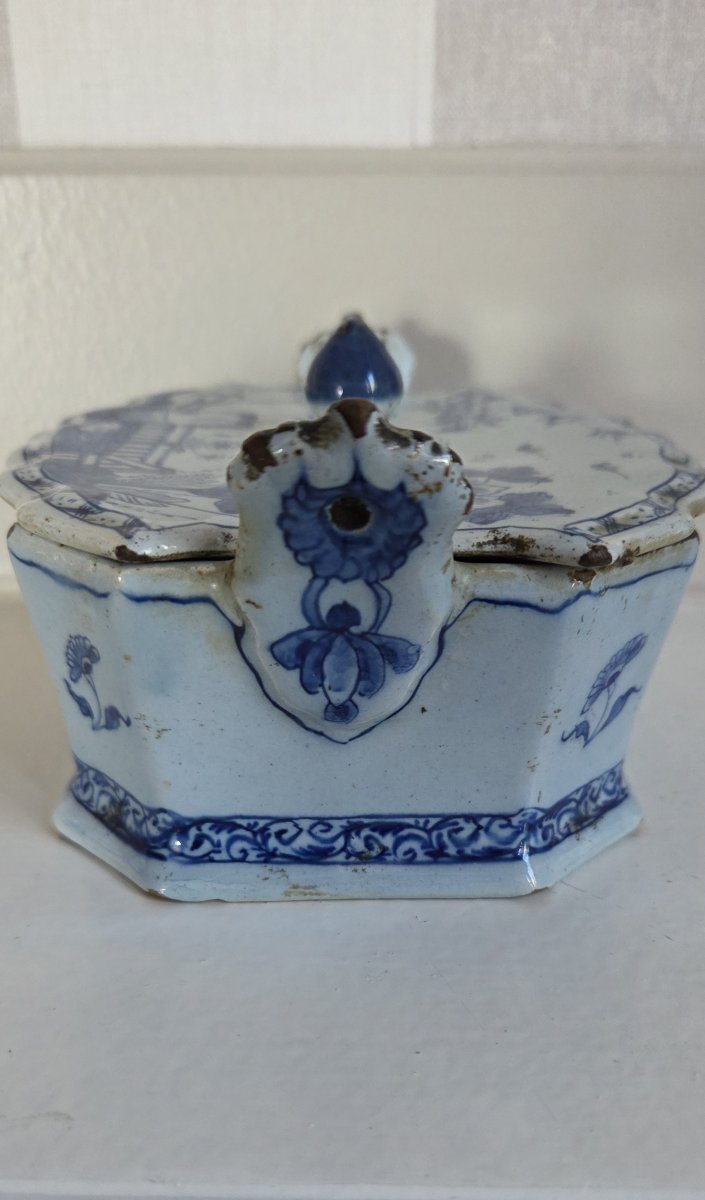 18th Century Delftware Covered Pot-photo-3