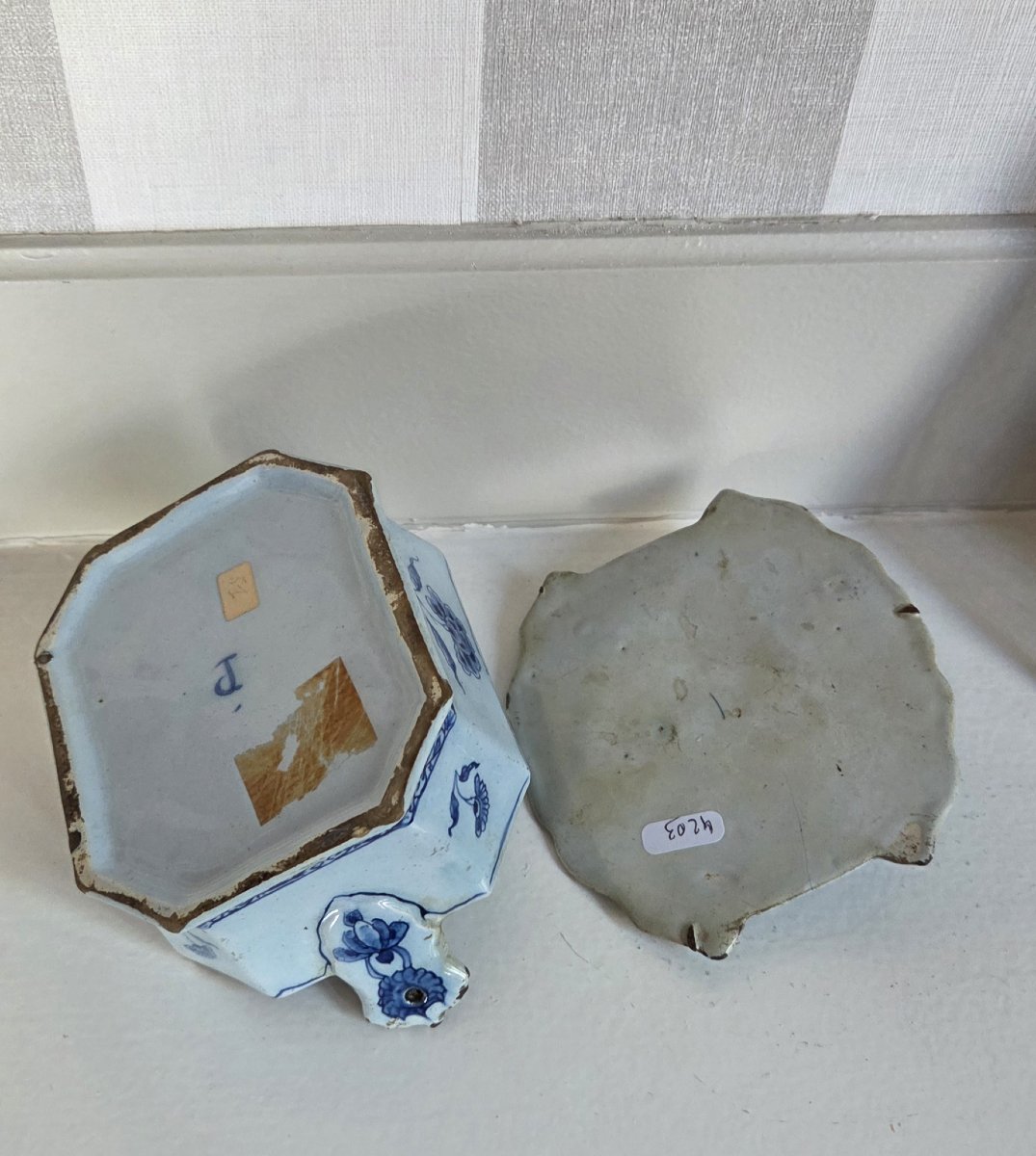 18th Century Delftware Covered Pot-photo-7