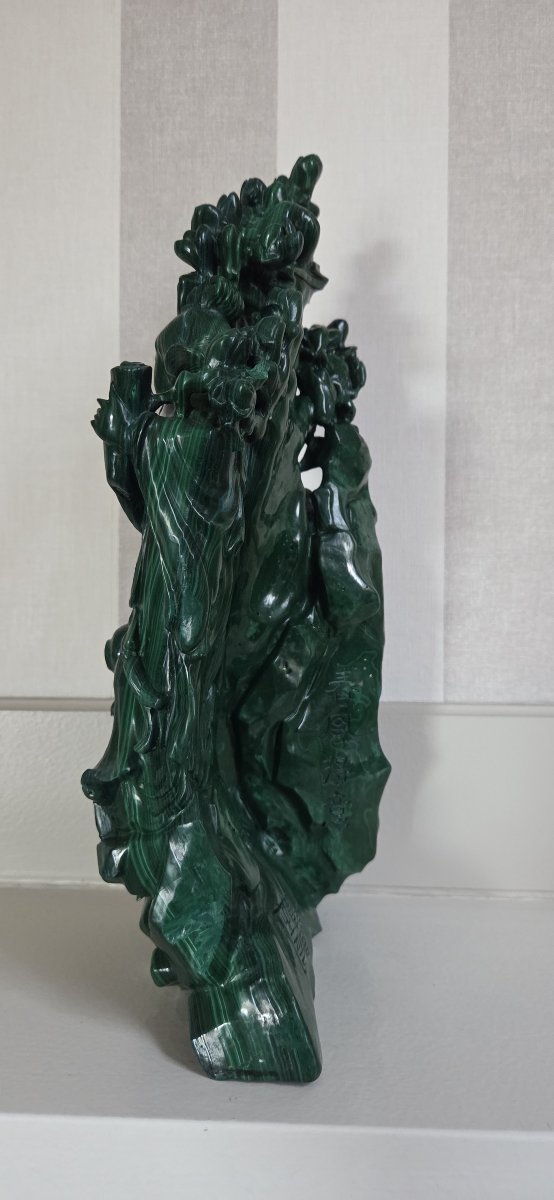 Carved Malachite Group - China, 20th Century-photo-3