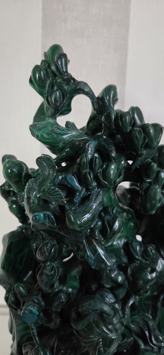 Carved Malachite Group - China, 20th Century-photo-2