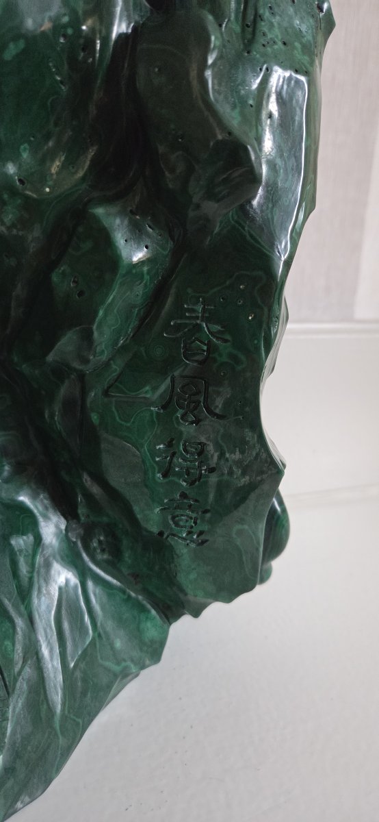 Carved Malachite Group - China, 20th Century-photo-5