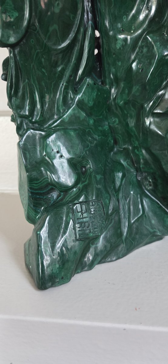 Carved Malachite Group - China, 20th Century-photo-7