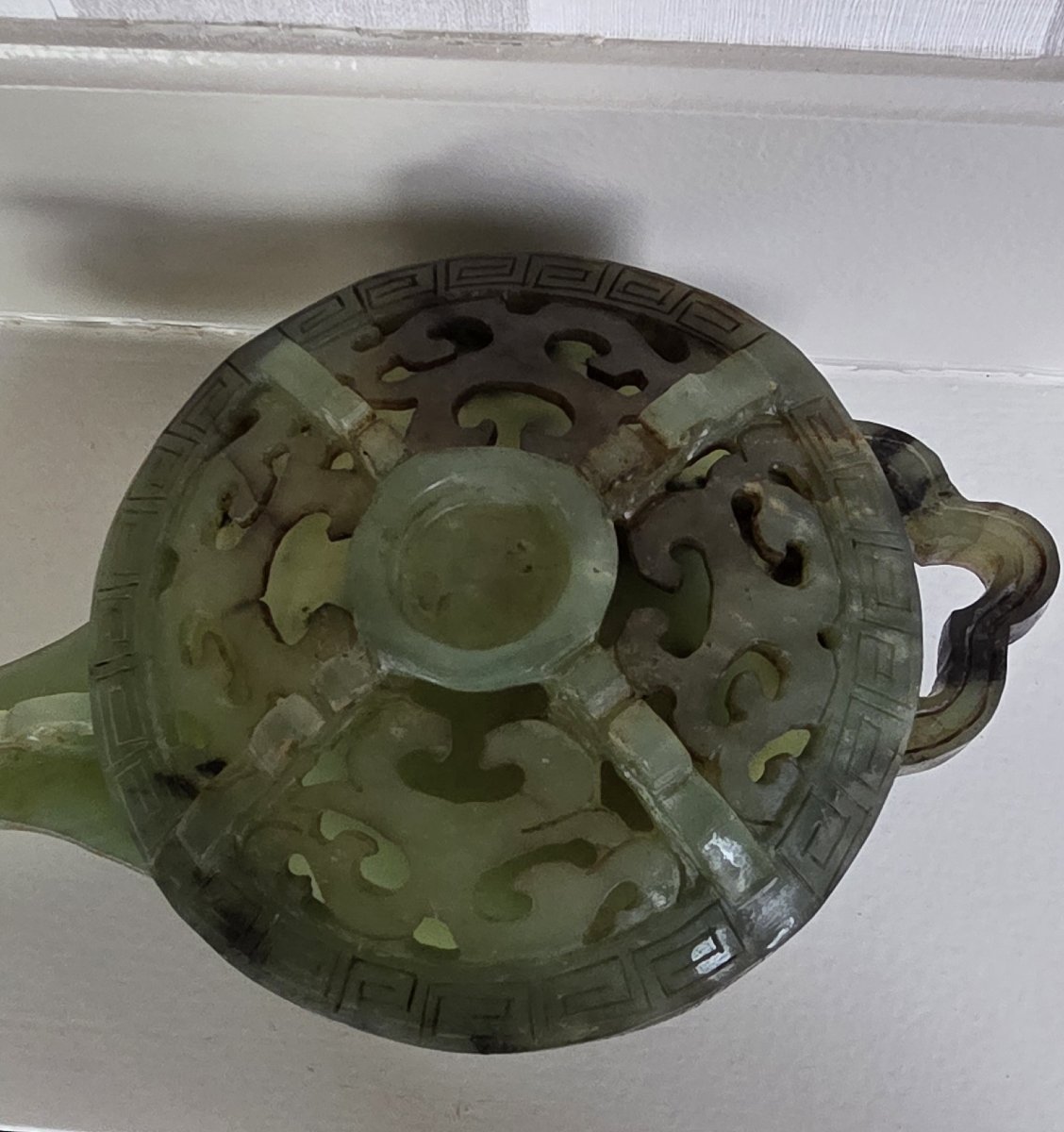 Coupe couverte - Brûle parfum en jade - Chine - XXème-photo-2