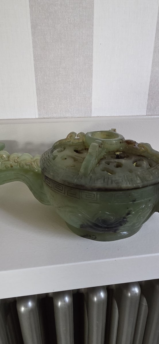 Coupe couverte - Brûle parfum en jade - Chine - XXème-photo-2