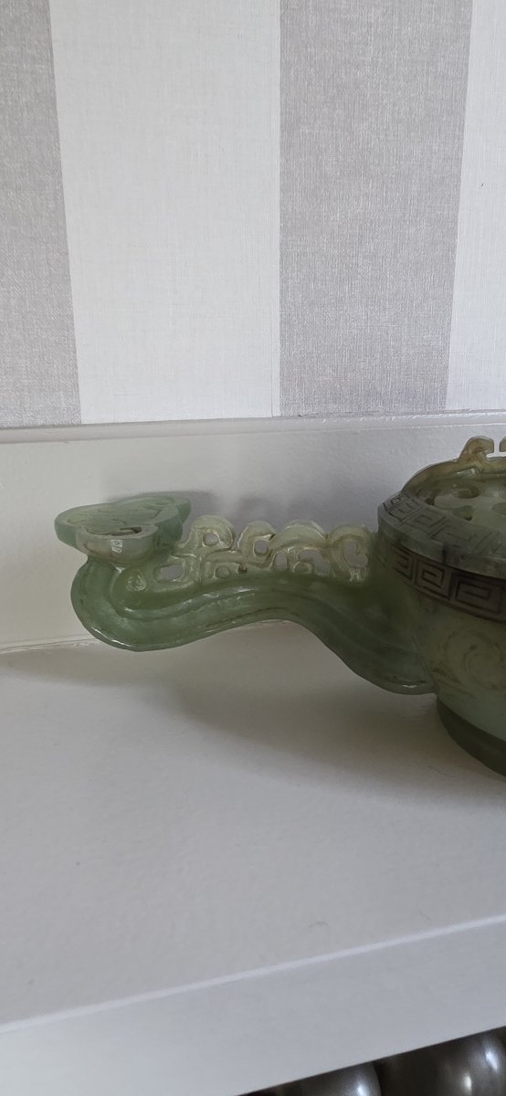 Coupe couverte - Brûle parfum en jade - Chine - XXème-photo-3