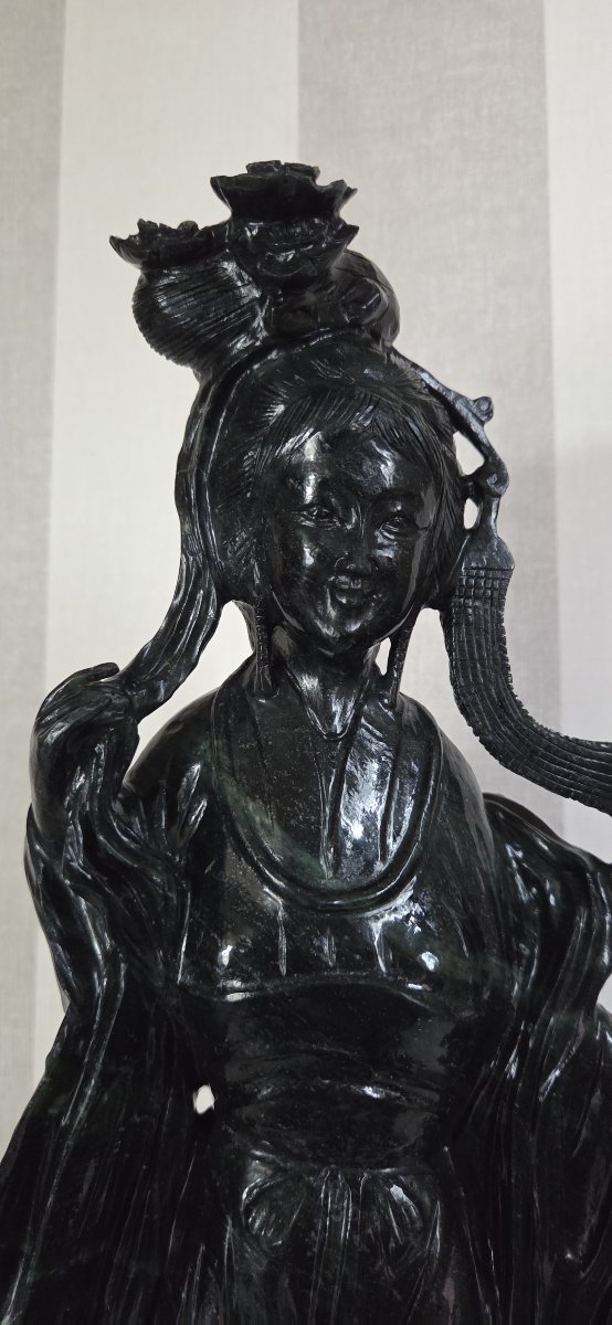 Hardstone Statuette - Chinese Jade - 20th Century-photo-2