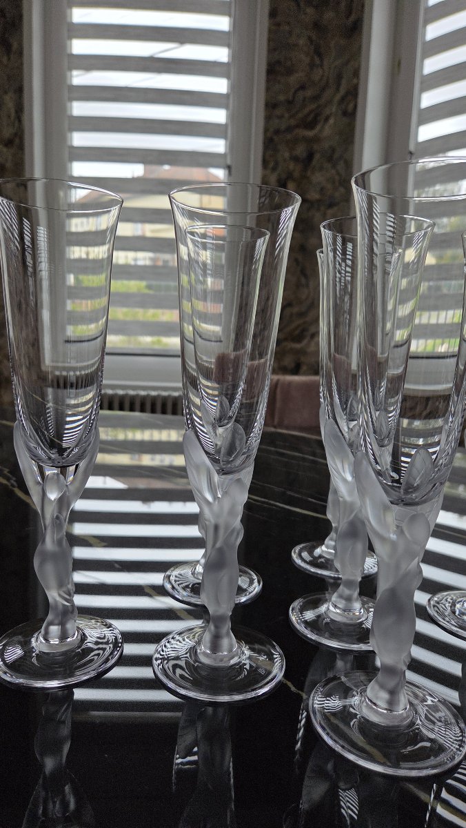 Série de 12 flutes à champagne en Cristal FABERGE-photo-1