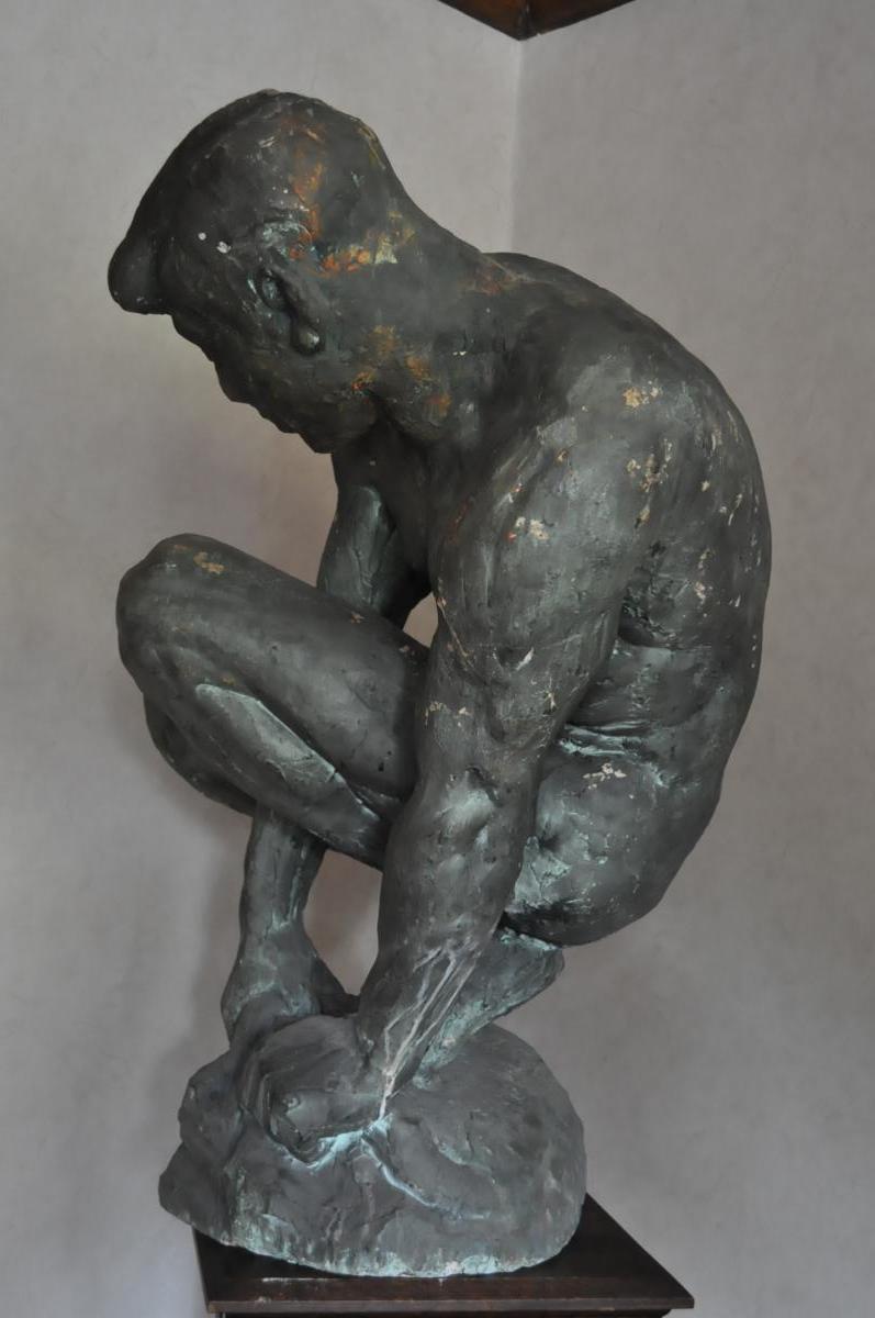 Sculpture, Ernesto De Fiori, Plâtre d'atelier Signé-photo-5