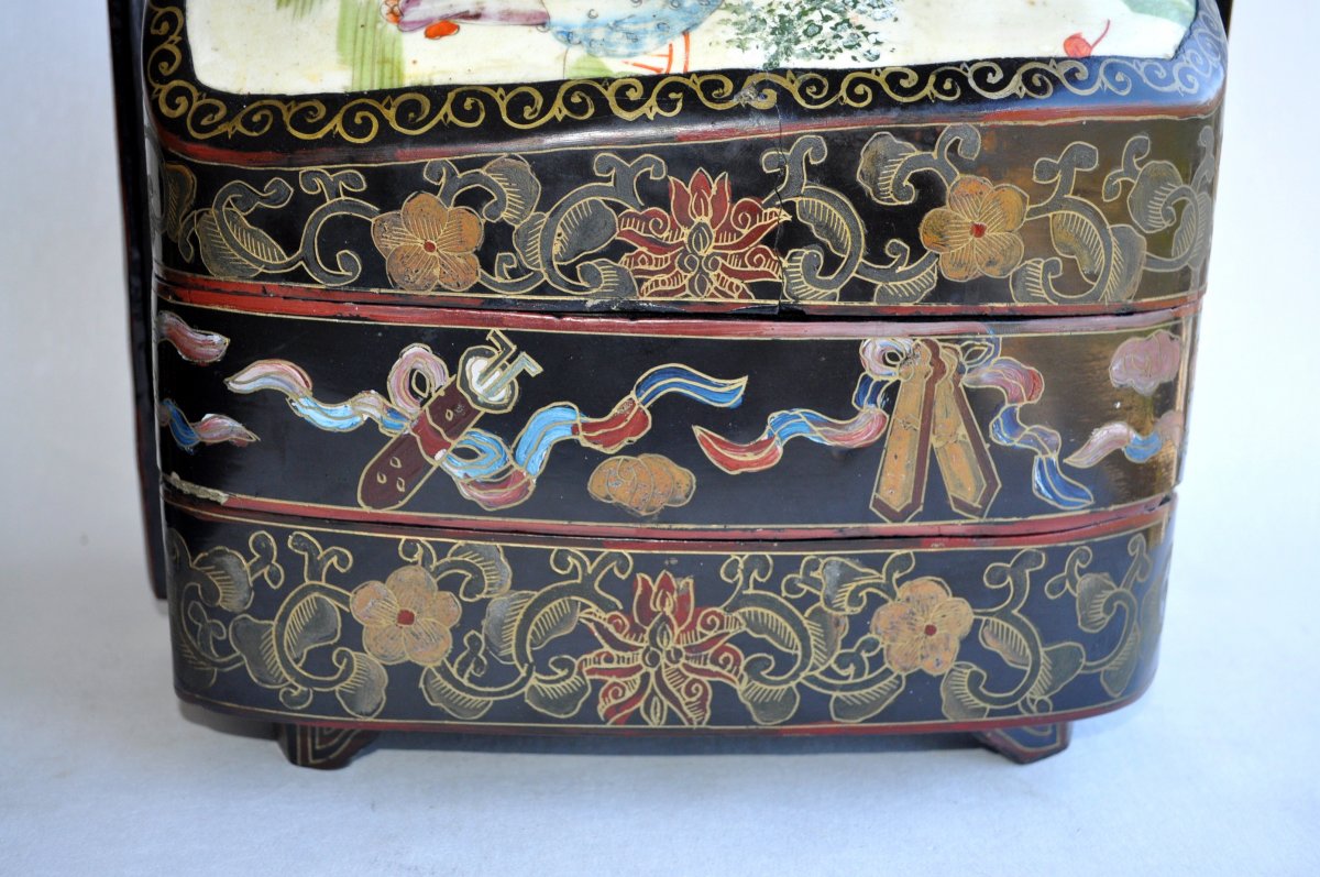 Japan - Picnic Box - Lacquer And Porcelain - 19th-photo-5