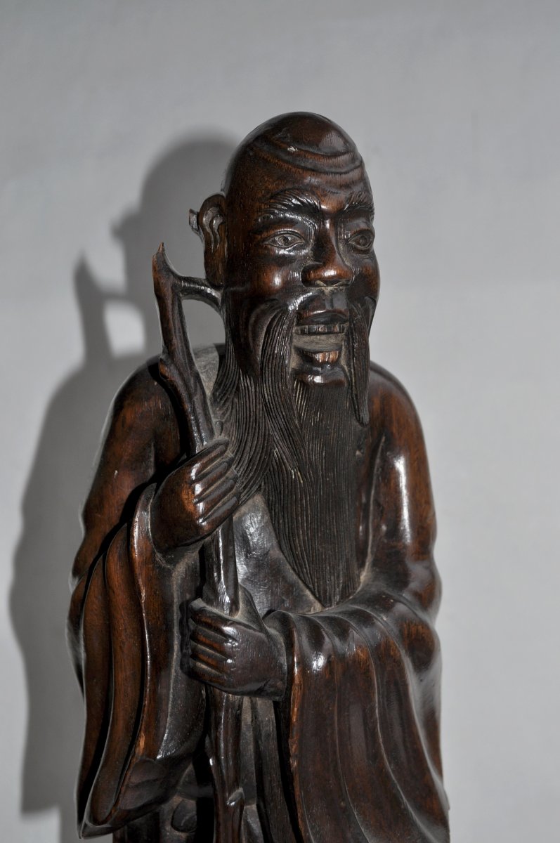 Wood Sculpture - China 19th - Immortal-photo-3