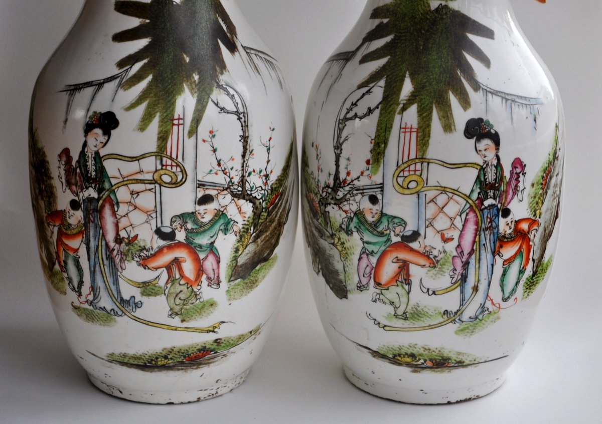 PROMOTION.....Chine - Paire De Vases En Porcelaine -  Ca 1900-photo-2