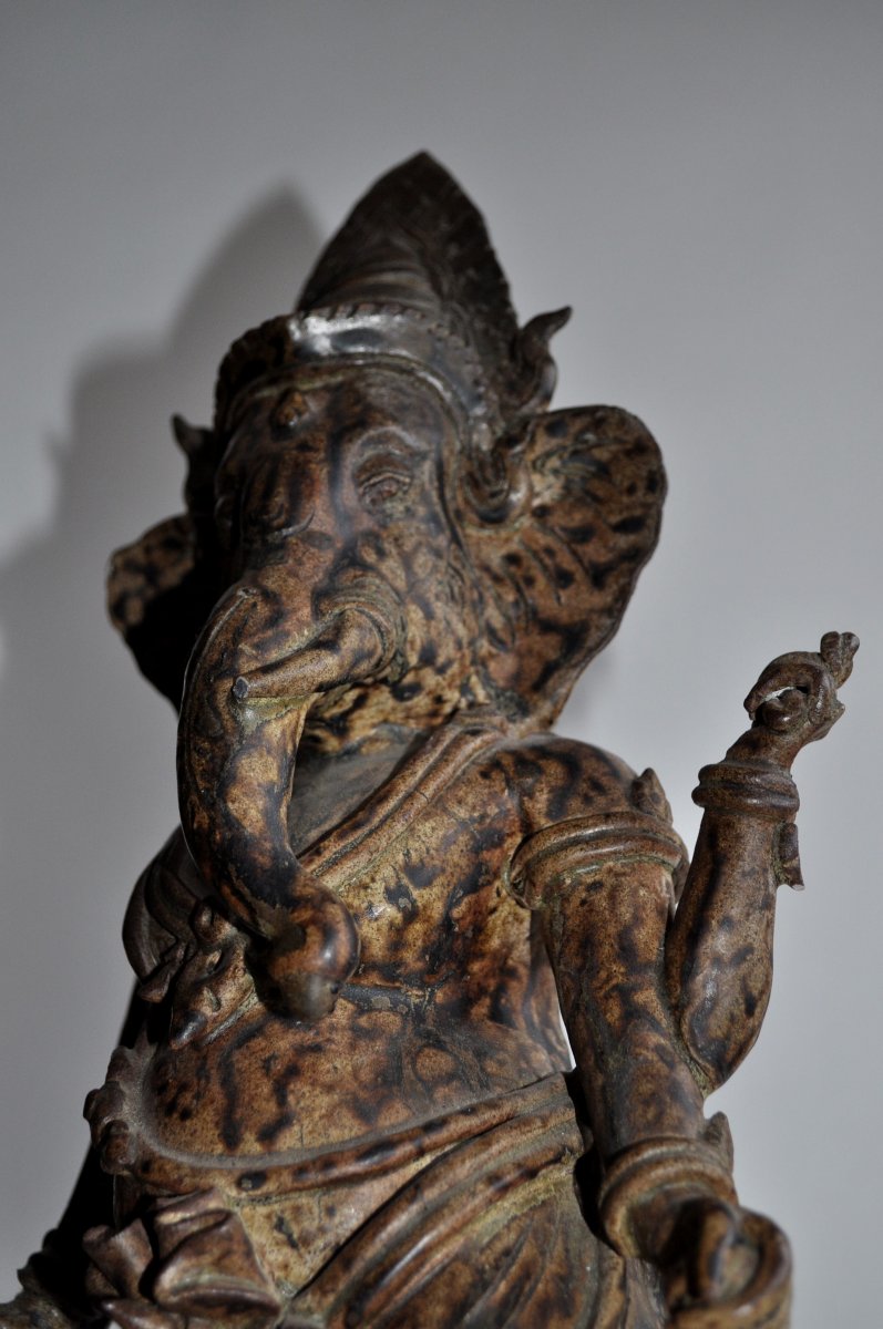 India - Ganesh Sculpture With 3 Arms - Late 19th Century-photo-2