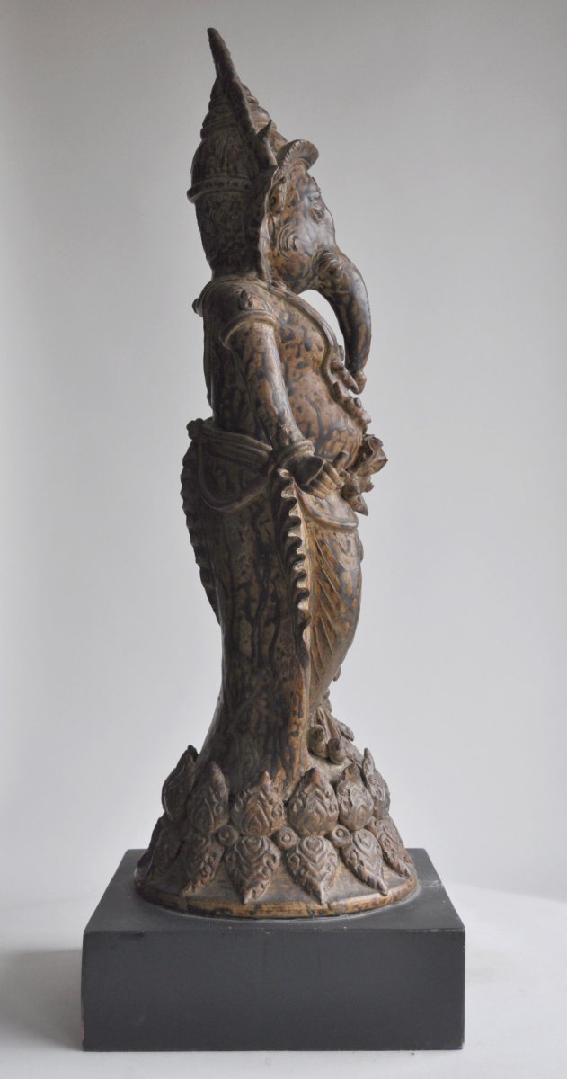 India - Ganesh Sculpture With 3 Arms - Late 19th Century-photo-8