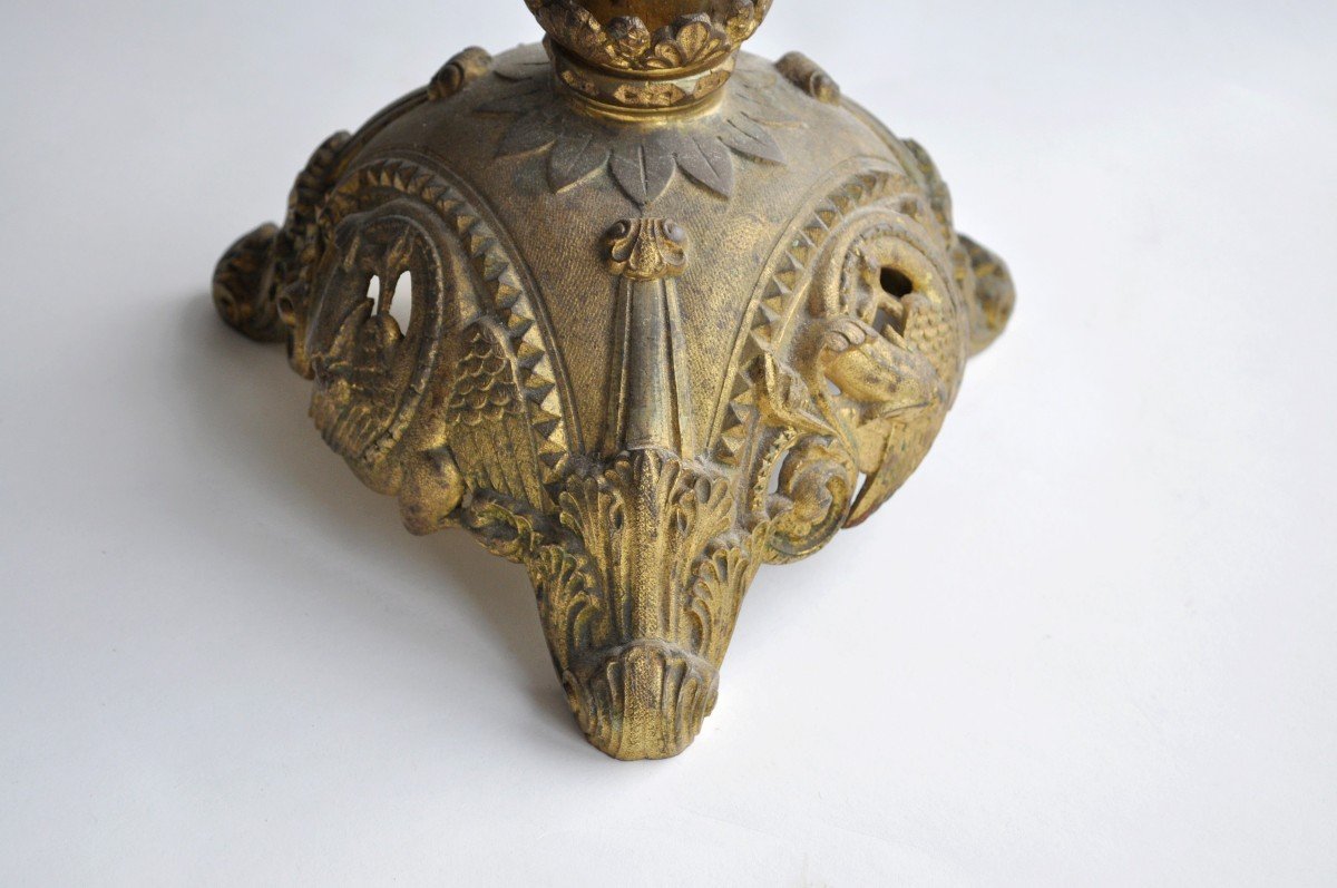 .......important Gilt Bronze Candlestick - XIXth-photo-5