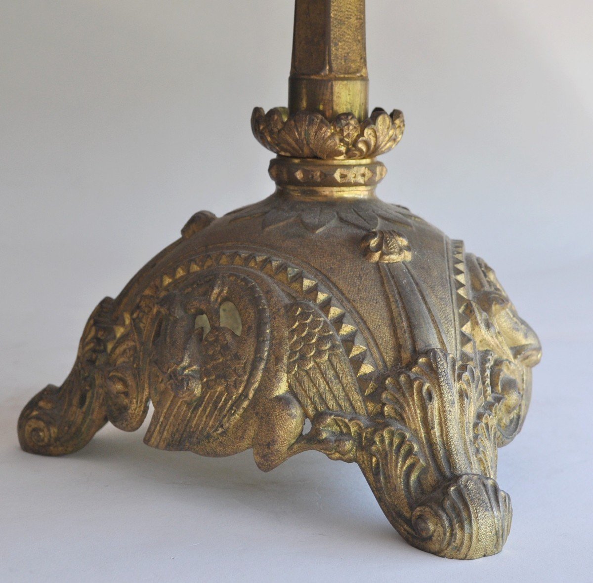 .......important Gilt Bronze Candlestick - XIXth-photo-6