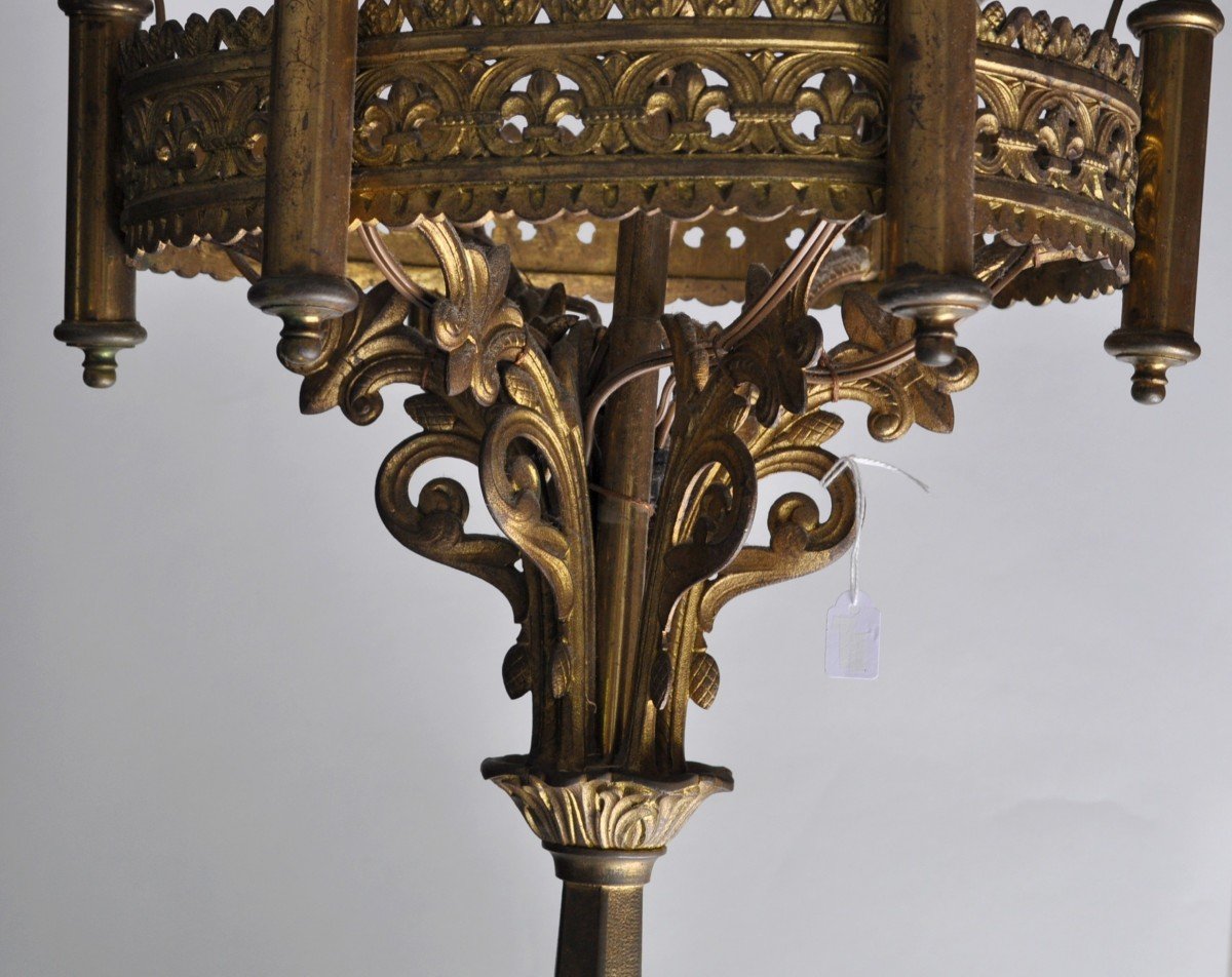 .......important Gilt Bronze Candlestick - XIXth-photo-7