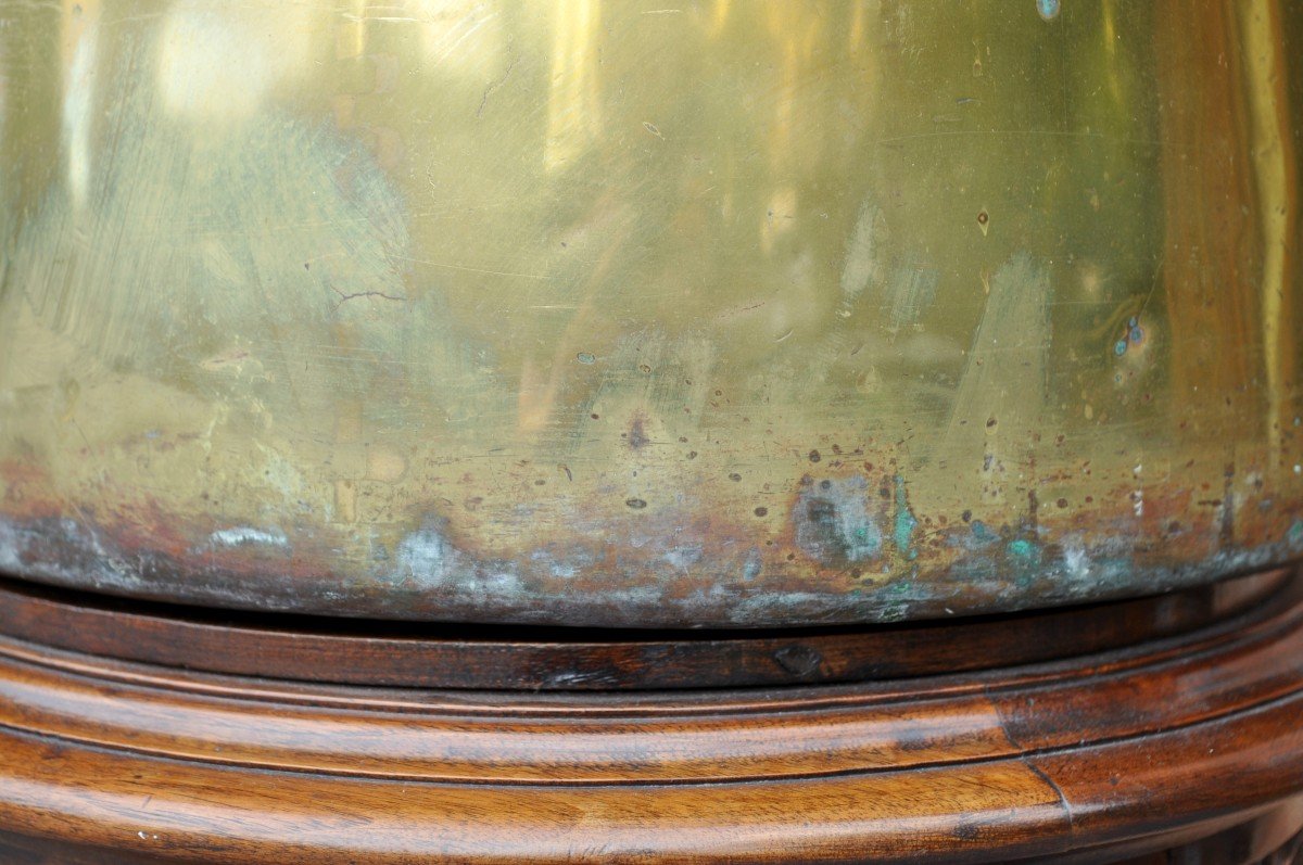 Large Table Kettle - Table Fountain - Yellow Copper - 18th Century-photo-3