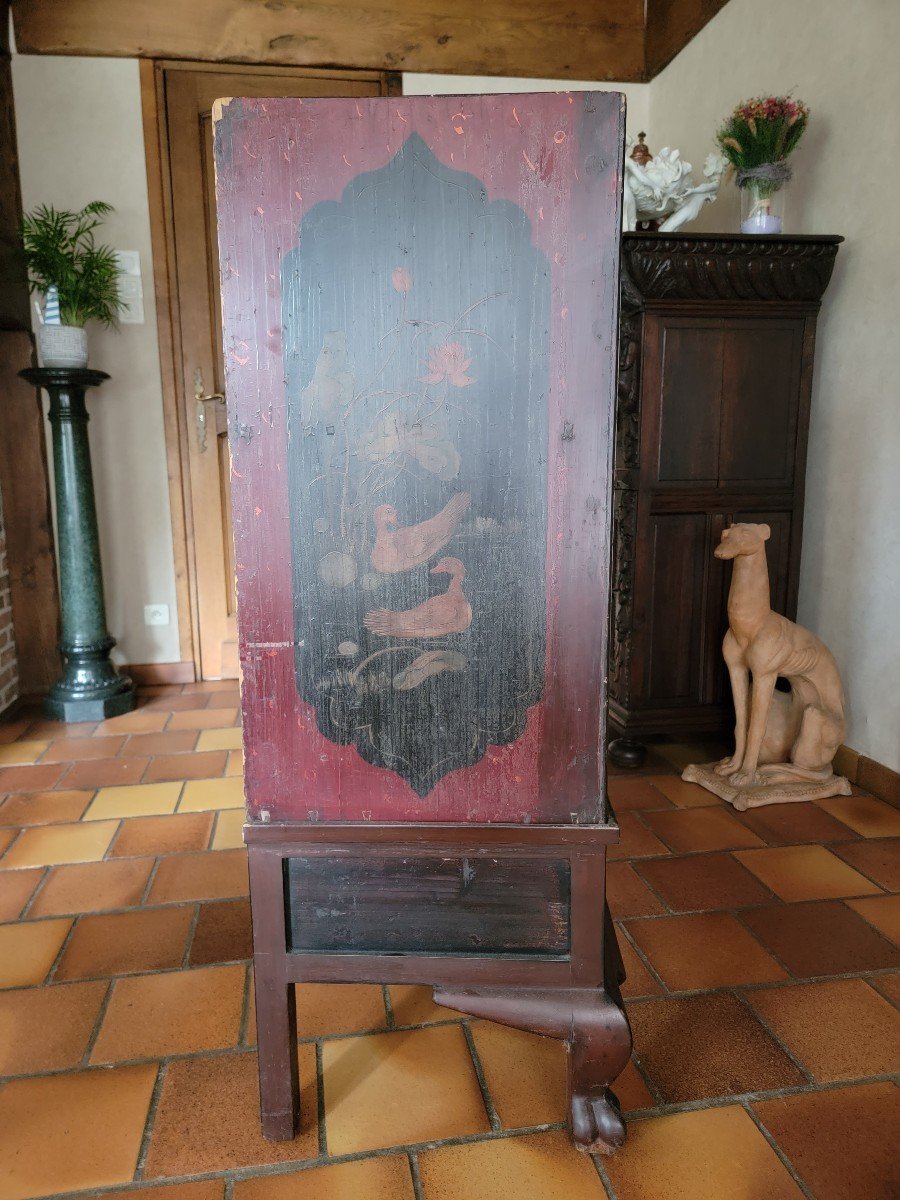 China - Cabinet With Lacquered Decorations - Signed - Circa 1800-photo-4