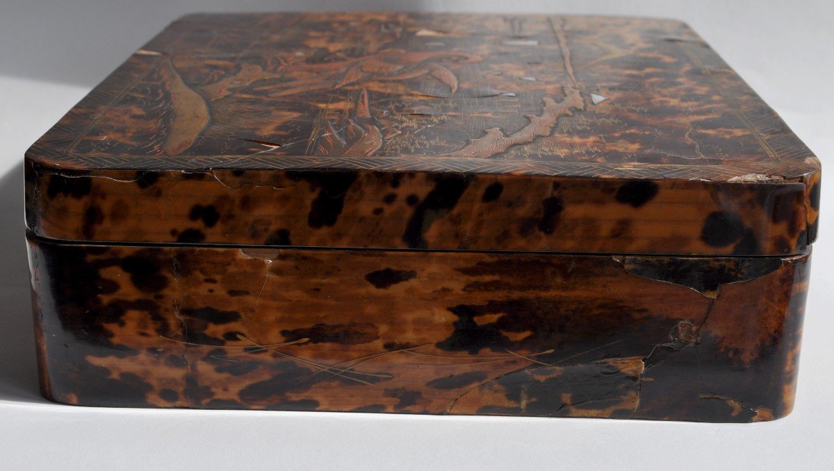 Tortoiseshell Game Box - Lacquered - Meiji Period-photo-2