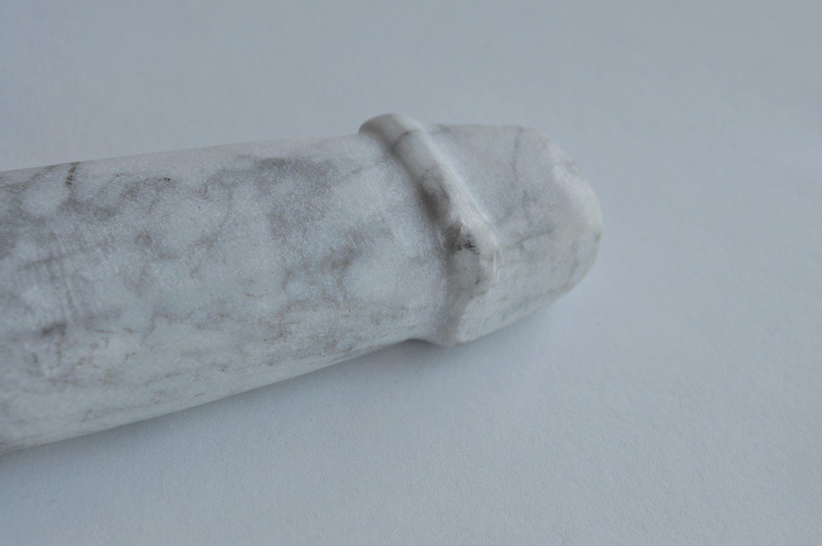 Old Phallus In White Marble Circa 1900-photo-4