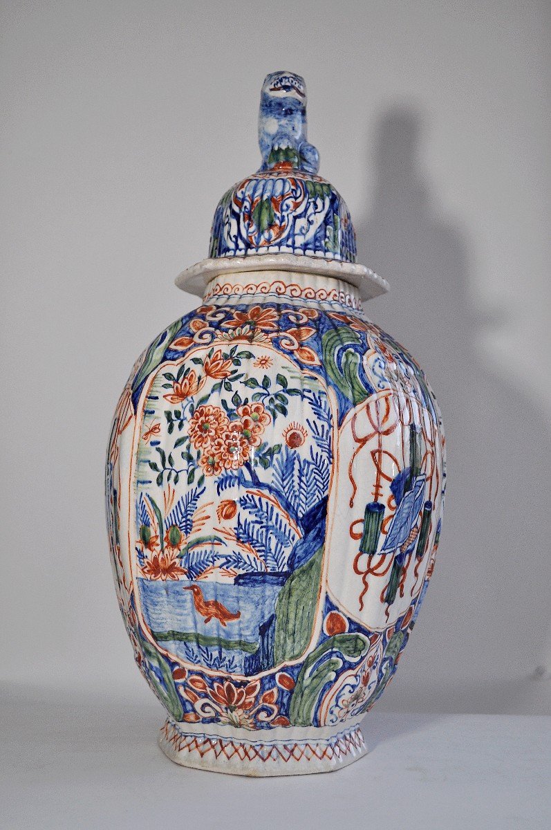 Covered Pot In Polychrome Earthenware From Delft - Samson  18 - 19 éme-photo-2