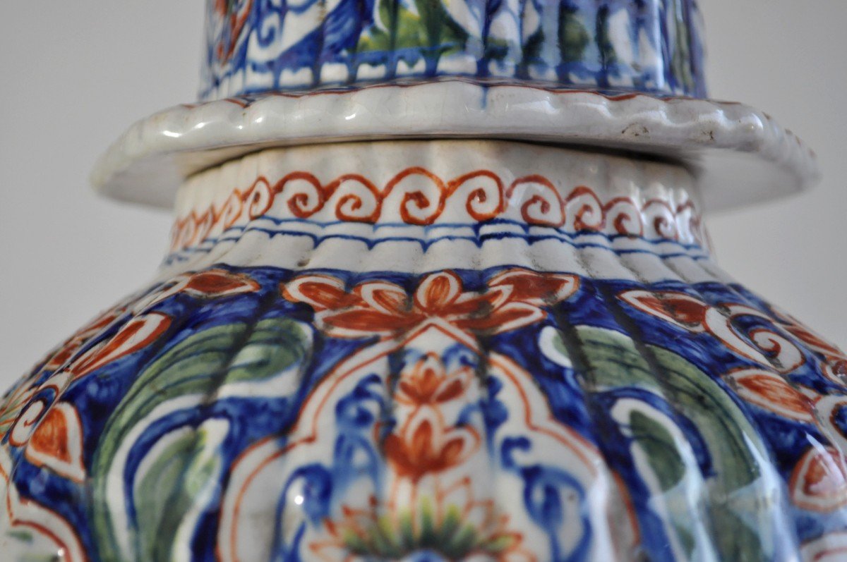 Covered Pot In Polychrome Earthenware From Delft - Samson  18 - 19 éme-photo-8