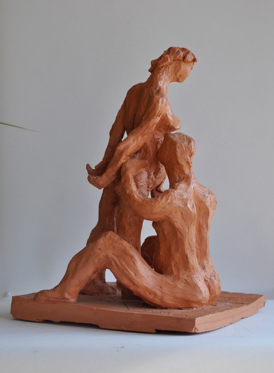 Silviane Leger 1935-2012 - La Maternité - Sculpture - Terre cuite-photo-7