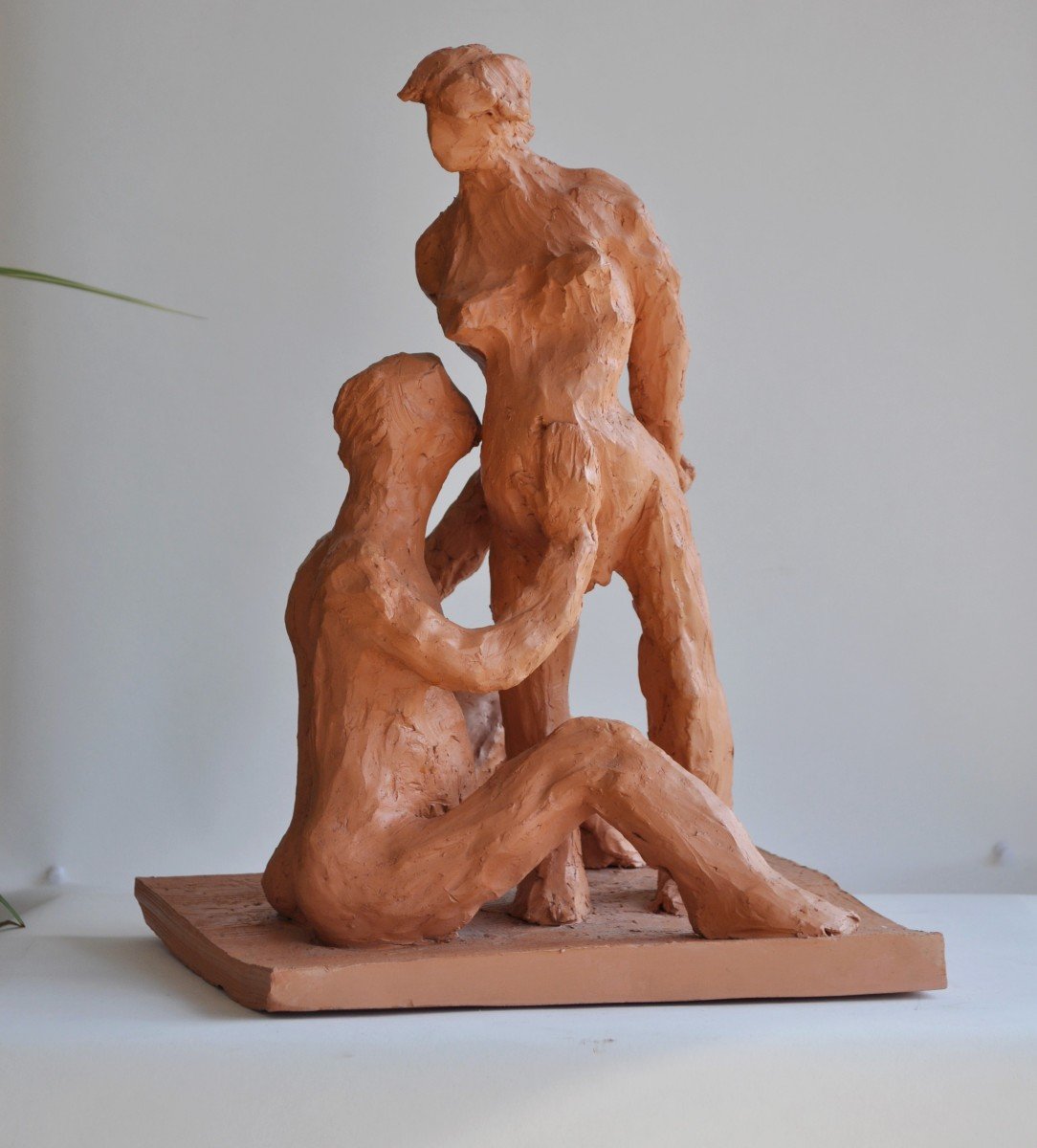 Silviane Leger 1935-2012 - La Maternité - Sculpture - Terre cuite
