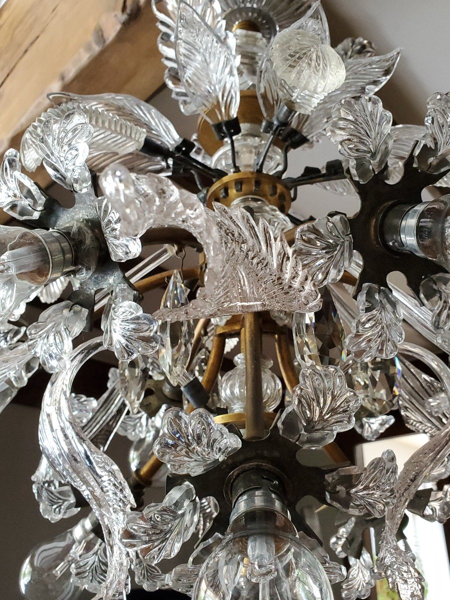 Murano Crystal And Brass Chandelier Late Nineteenth Early Twentieth-photo-4