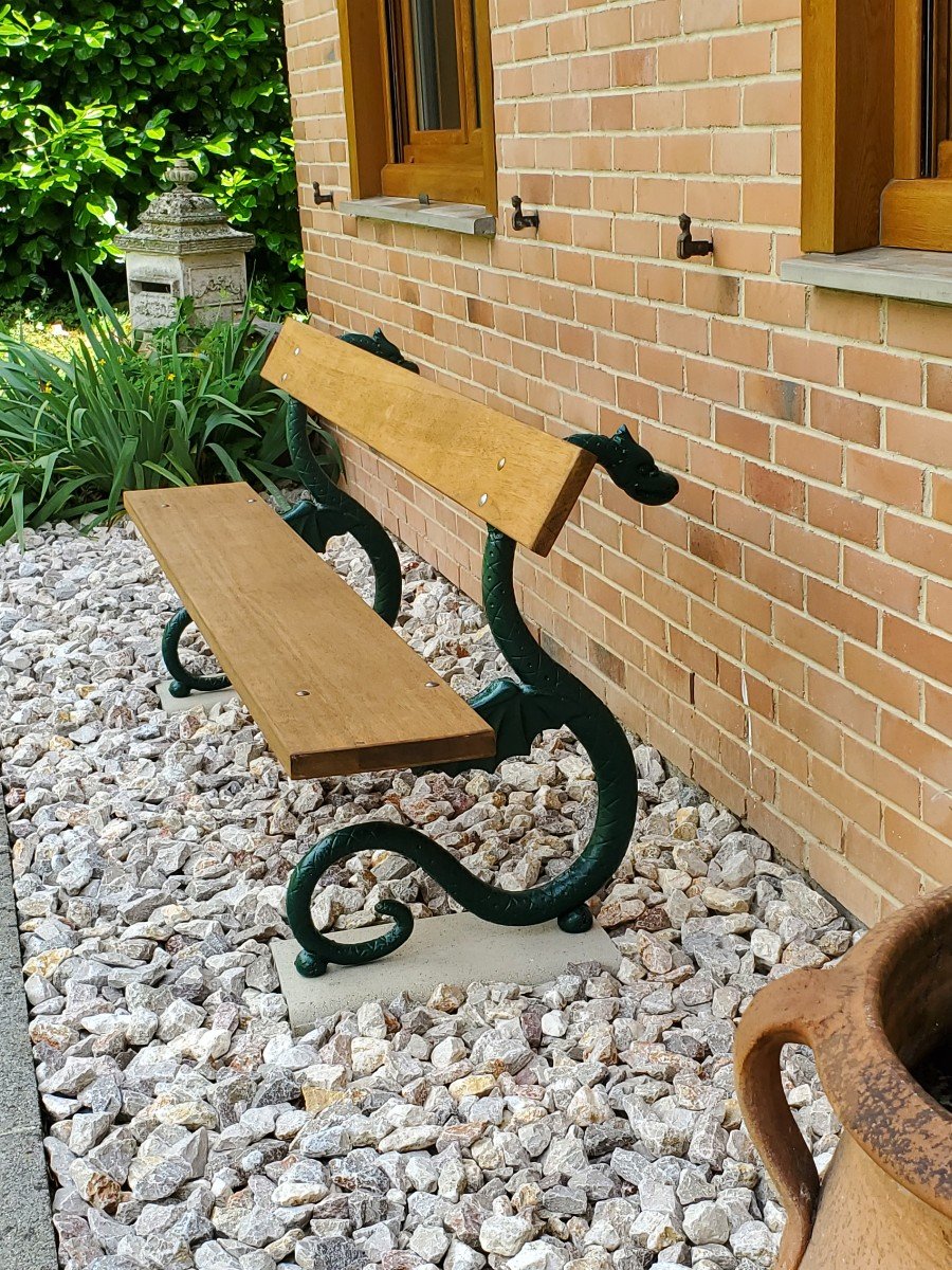 Garden Bench In Cast Iron And Wood Late Nineteenth-photo-4