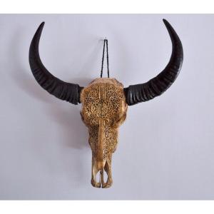 Sculpture - Water Buffalo Skull - Carved