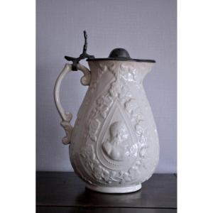 Jug Or Pitcher In Earthenware And Pewter - Circa 1800
