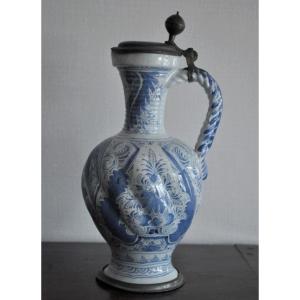 Earthenware Pitcher From Delft Or Nuremberg - Circa 1700