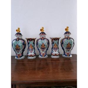 Delft - S2rie 5 Earthenware Pieces - 18th Century