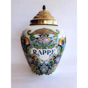 20th Century Polychrome Earthenware Tobacco Pot