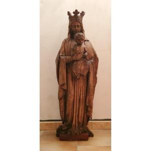  Sculpture - Vierge à l'Enfant - Bois - Circa 1800