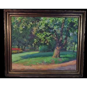 Maurice Ruffin - Oil On Canvas - Rhonelle Garden - 1934