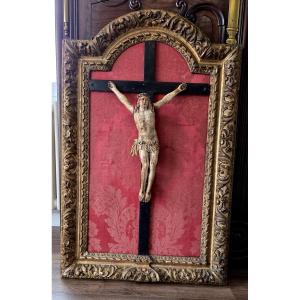 Tableau - Crucifix avec Christ en ivoire XVIIème - CITES