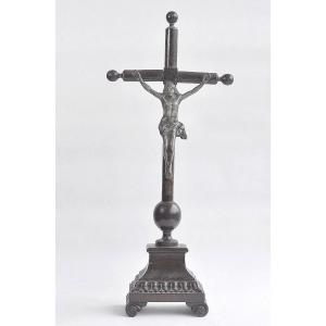 Crucifix Sur Socle Bois - Pays Bas - Début XIXème Siècle