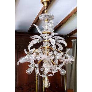 Murano Crystal And Brass Chandelier Late Nineteenth Early Twentieth