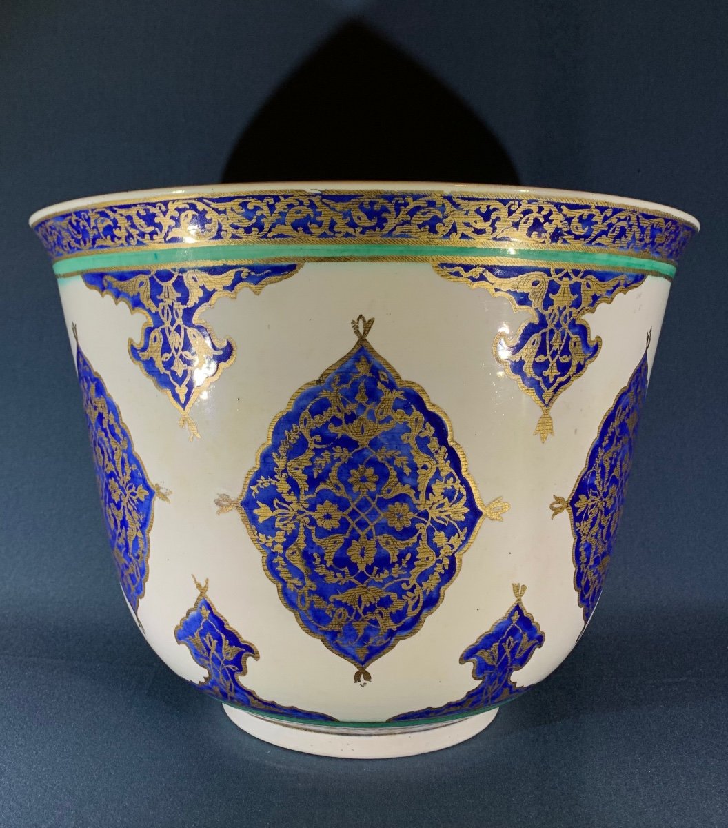 “edmé Samson & Cie 1810-1891” Large Basin With Safavid Decor, France Circa 1870-photo-2