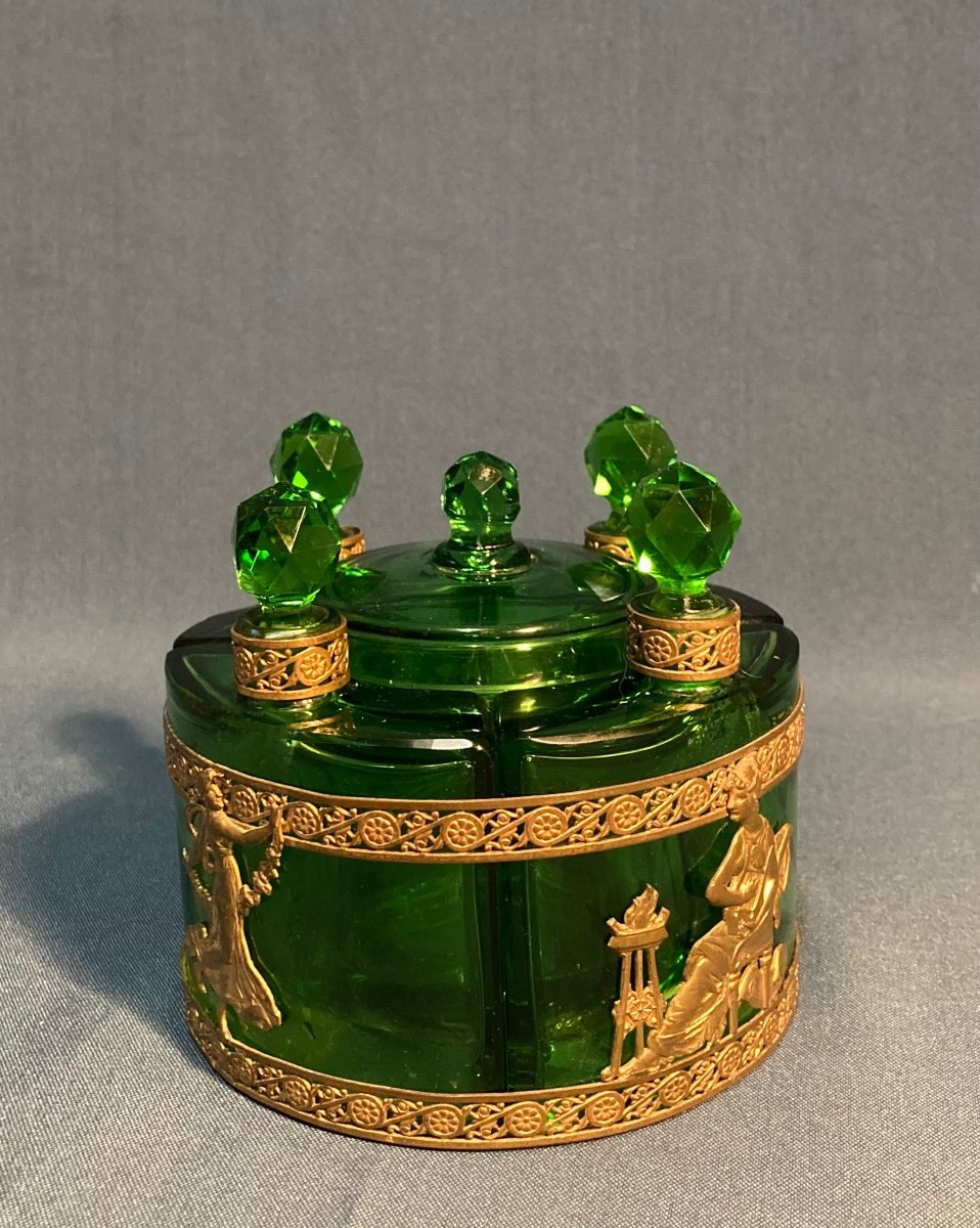 Beautiful Crystal And Pomponne Perfume Cellar, France 1900. -photo-2