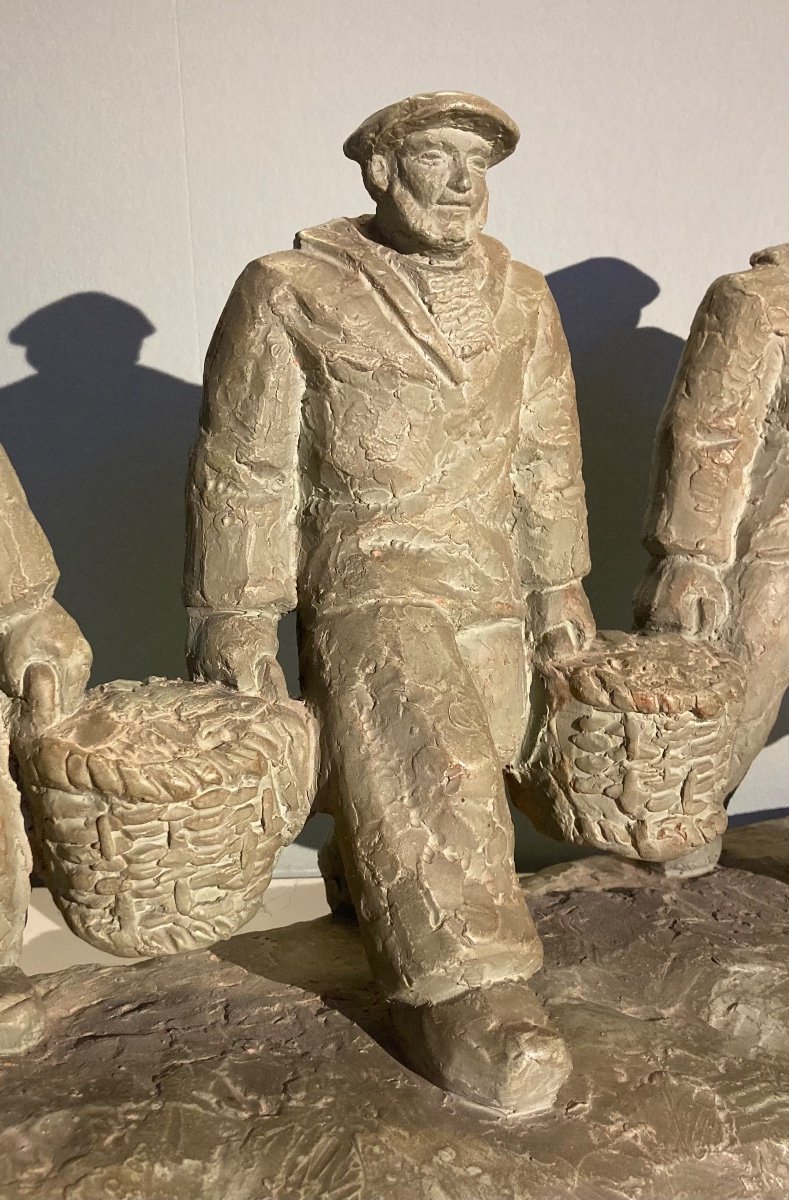 "françois Meheut 1905-1981" Return From Fishing, 19th Century Terracotta-photo-2