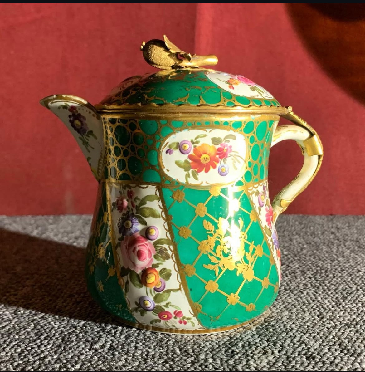 Suleymaniye War, Enameled Copper Jug, Türkiye Circa 1800